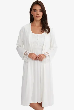 3910 Ecru Maternity Nightgown Set