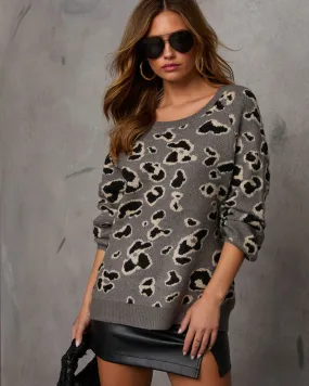 Adaline Oversized Animal Print Sweater