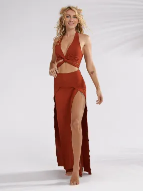 Cleopatra Slit Skirt - Carnelian