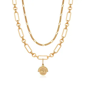 Coin Figaro Layered Set (Gold)