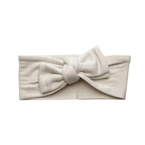 Cream Bamboo Baby Headband Bow