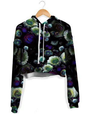 Dark Bloom Fleece Crop Hoodie