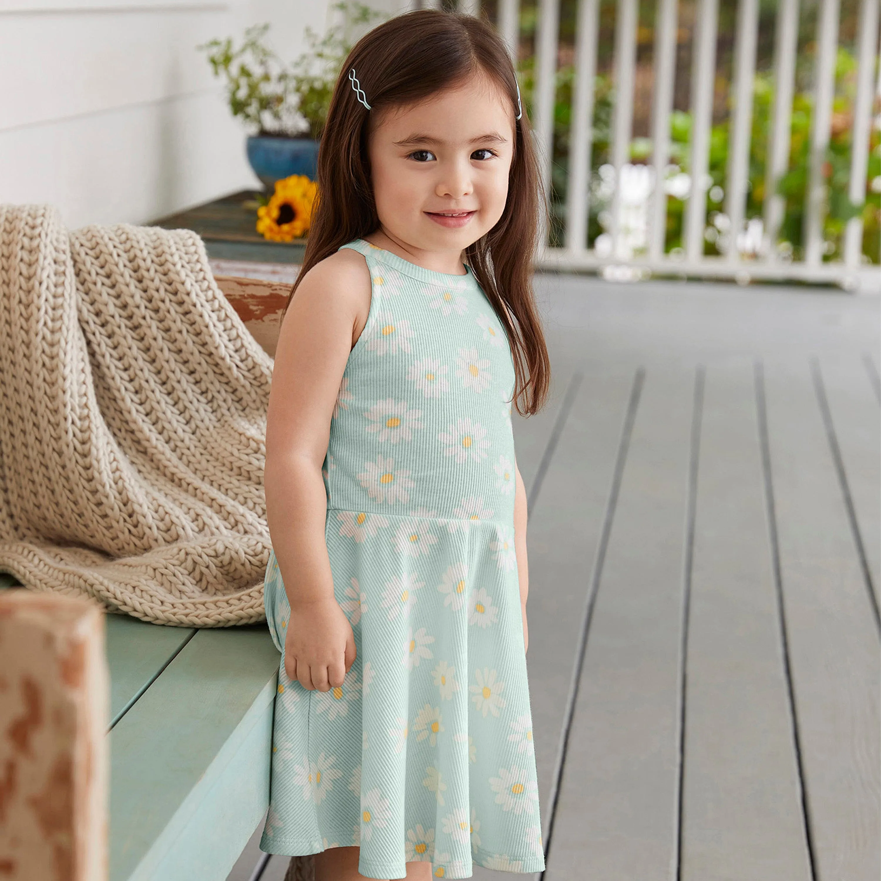 Infant & Toddler Girls Blue Sleeveless Halter Dress