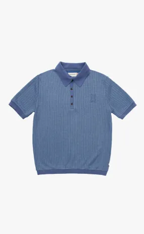 KNIT POLO BLUE T-SHIRT