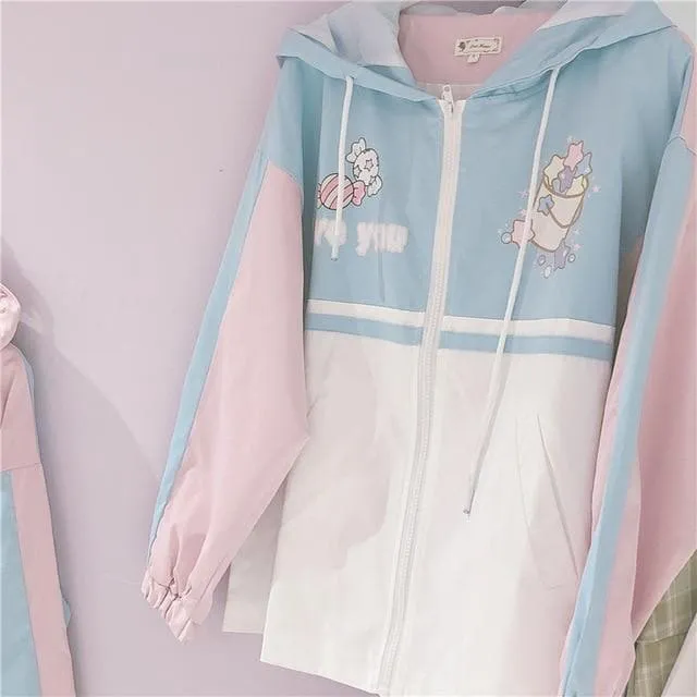 LOVE YOU Pastel Zipper Jacket