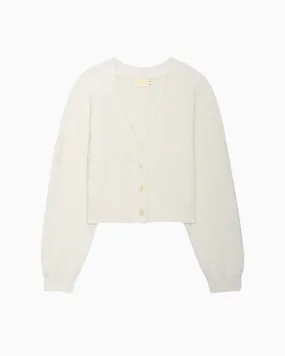 Nation Bo Balloon Sleeve Cardigan in Porcelain