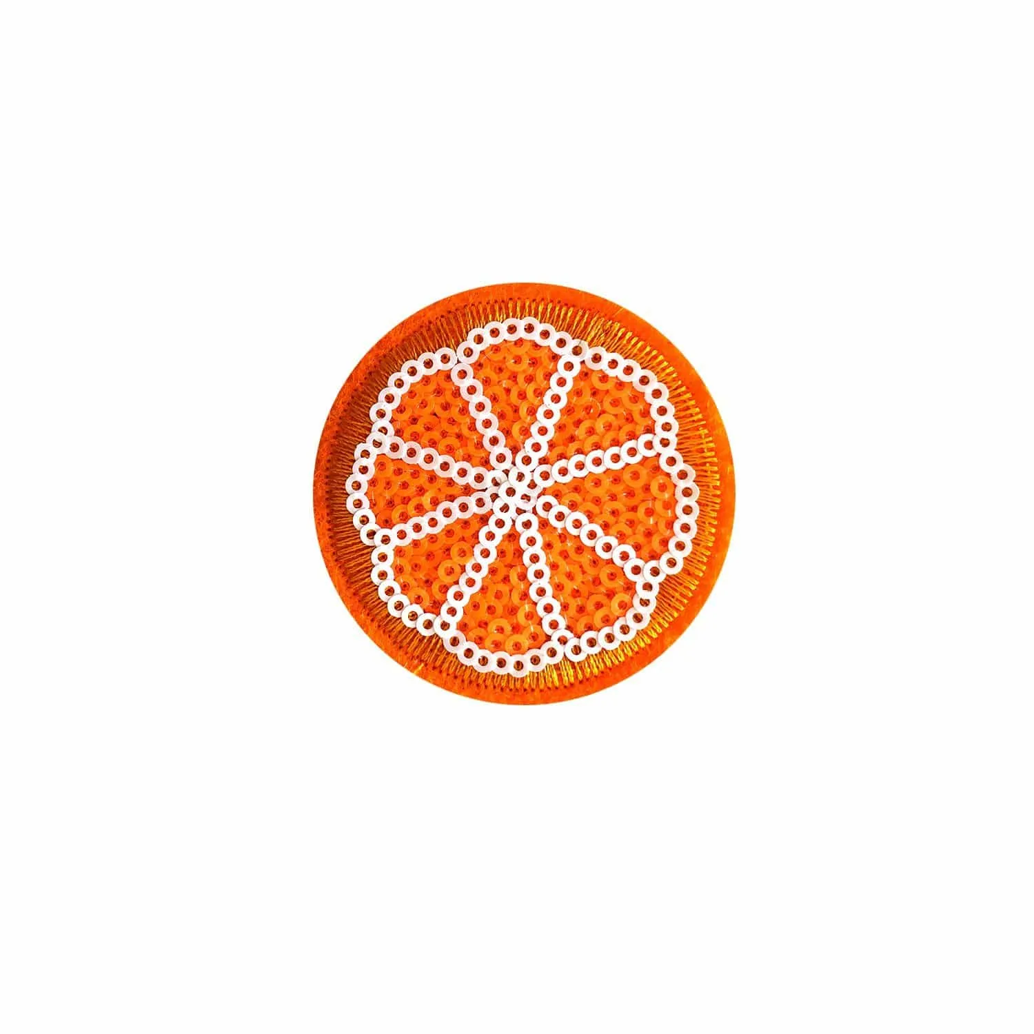 Orange Is The New Fruit UV Sequin Iron-On Patchette or Sticker