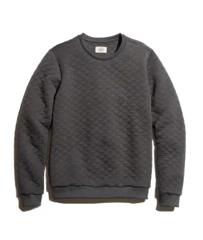 Quilted Crewneck Sweatshirt in Charcoal Heather