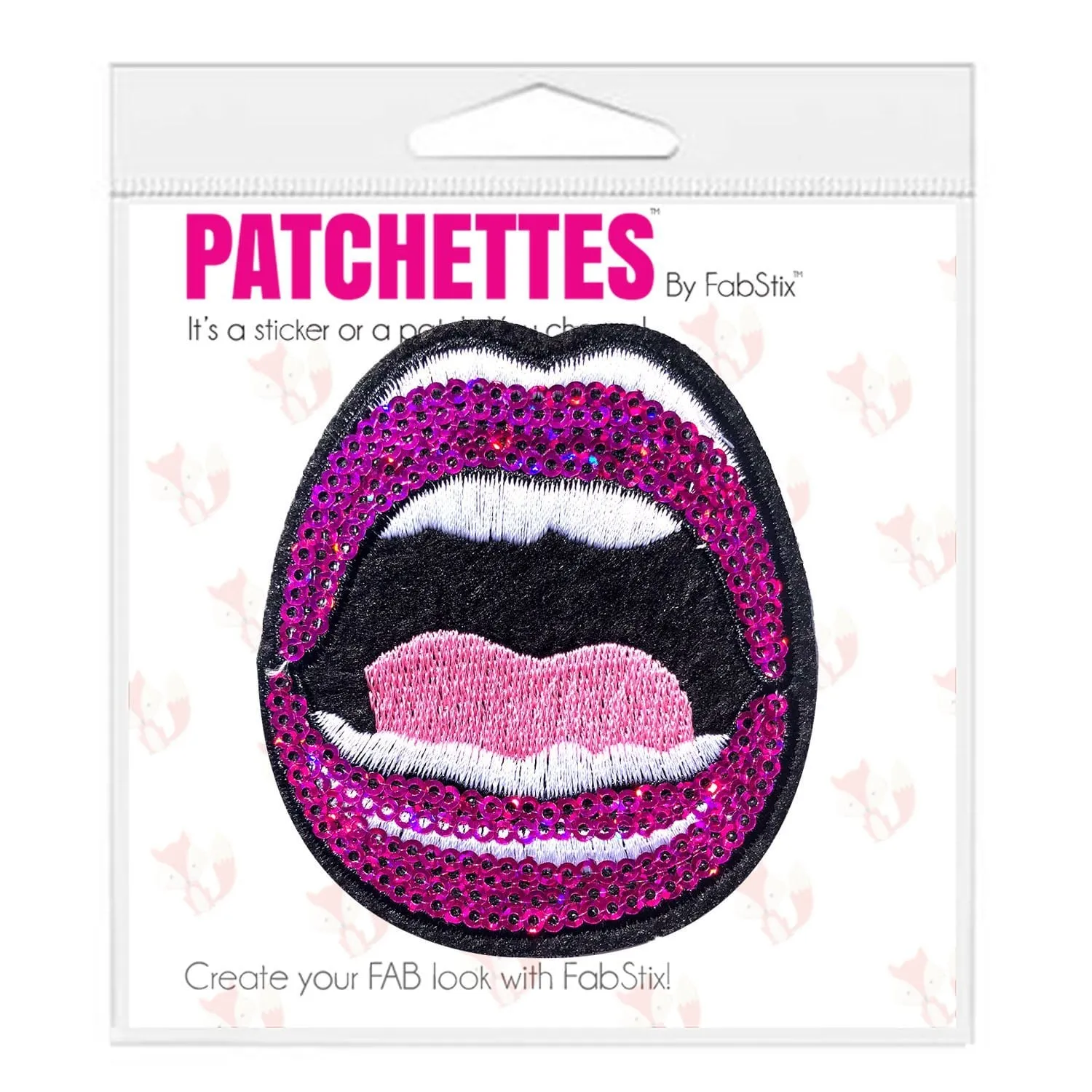 Sequin Mouth Iron-On Patchette or Sticker