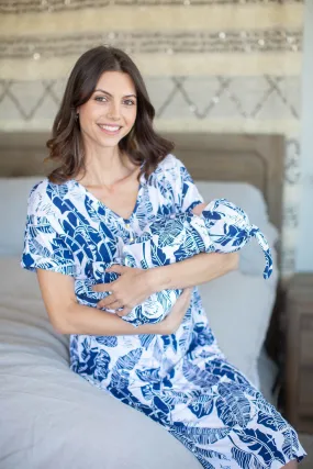 Serra Endless Mama Maternity/Nursing Lounge Dress & Matching Swaddle Blanket Set