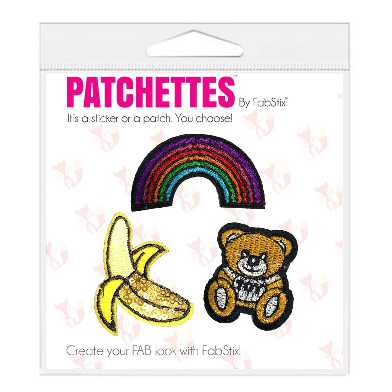 Unlikely Lovable Trio Iron-On Patchette and Sticker Pack