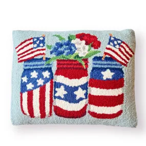 USA Patriotic Mason Jars Pillow