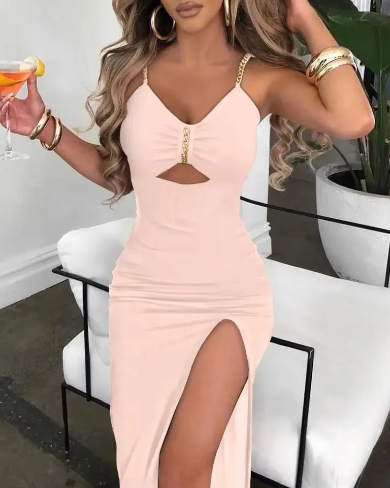 Women's V-Neck Cutout Party Dress